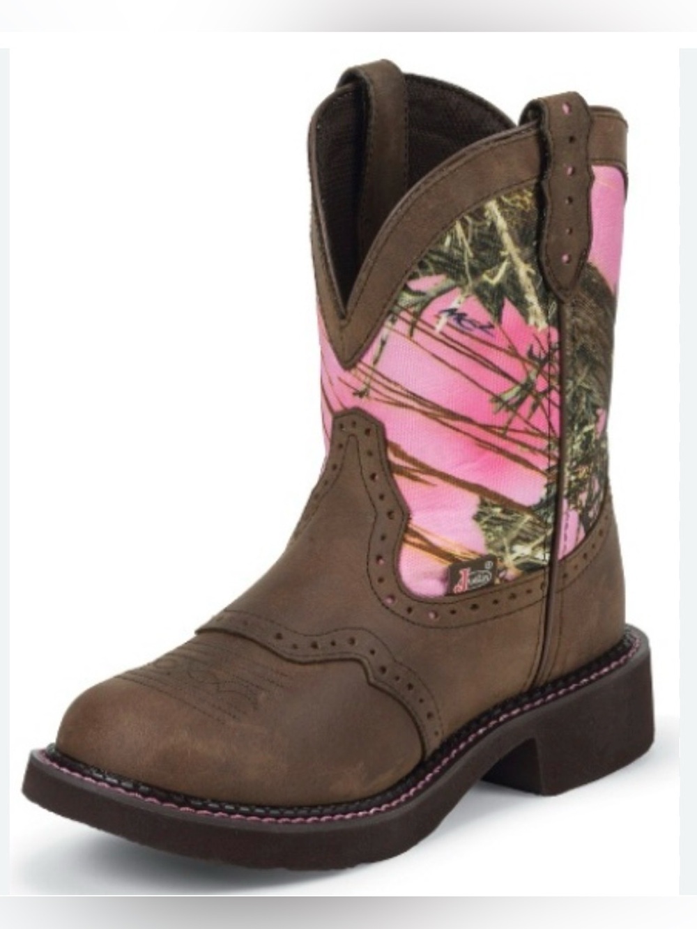 🦆 Justin Gypsy | Pink Camo Cowboy Boots
